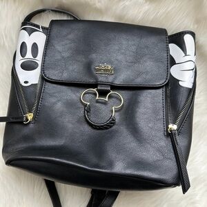 Disney Black Mickey Mouse Backpack with Gold Accents